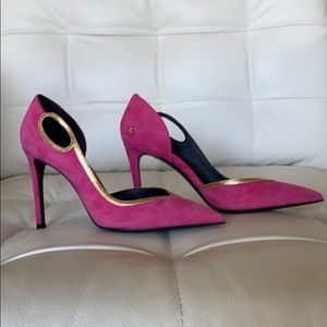 Balmain pink suede Dorset pump